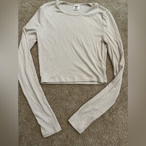 ARITZIA Sunday Best Cream Fitted Crop Blouse